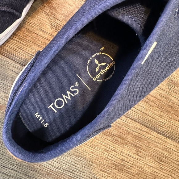 TOMS Earthwise Navy Carlo Canvas Knit Lace Up Sneakers Shoes Mens Size 11.5 - Picture 8 of 10